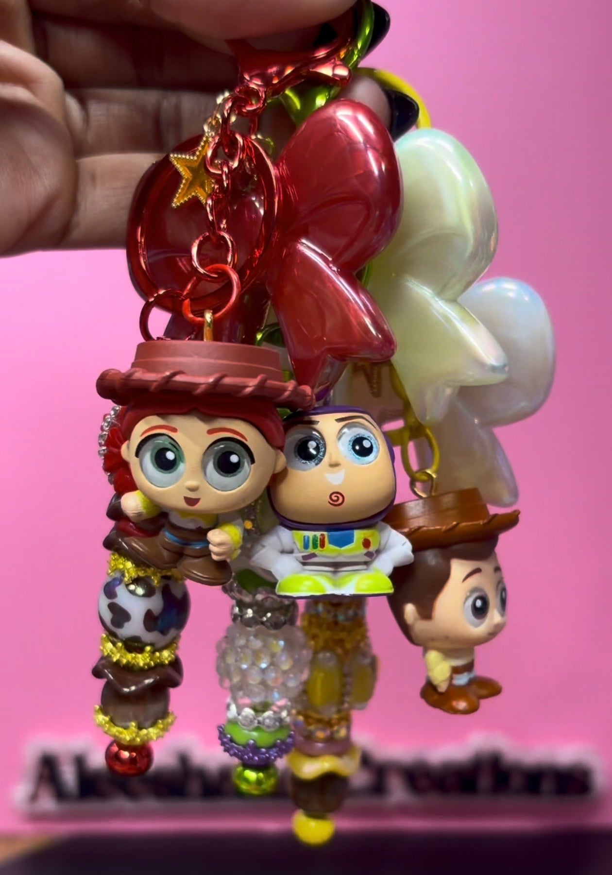 Toy Cowboy & Friends Beaded Keychains