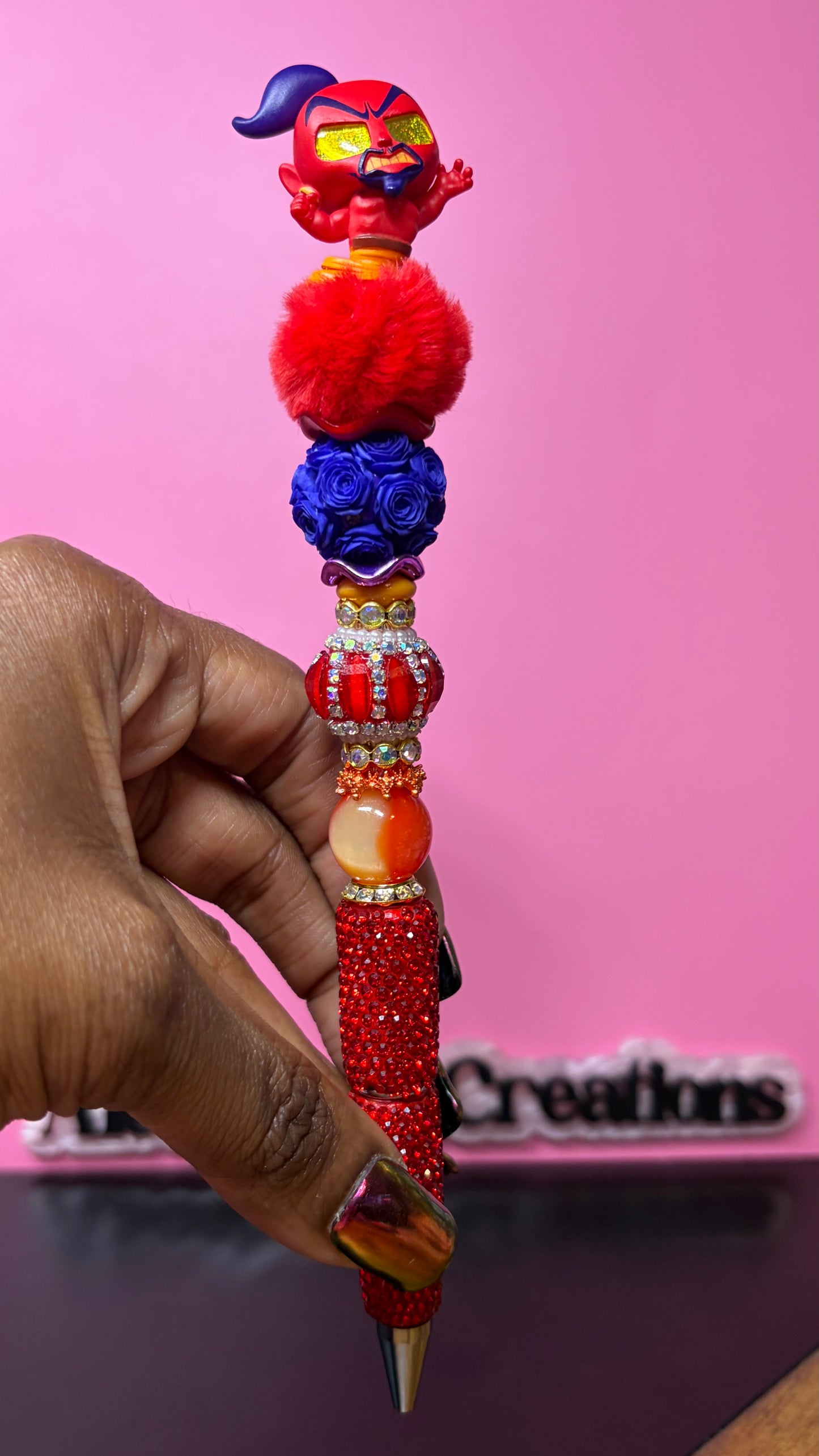 Villain-Genie Beaded Rhinestone Pen