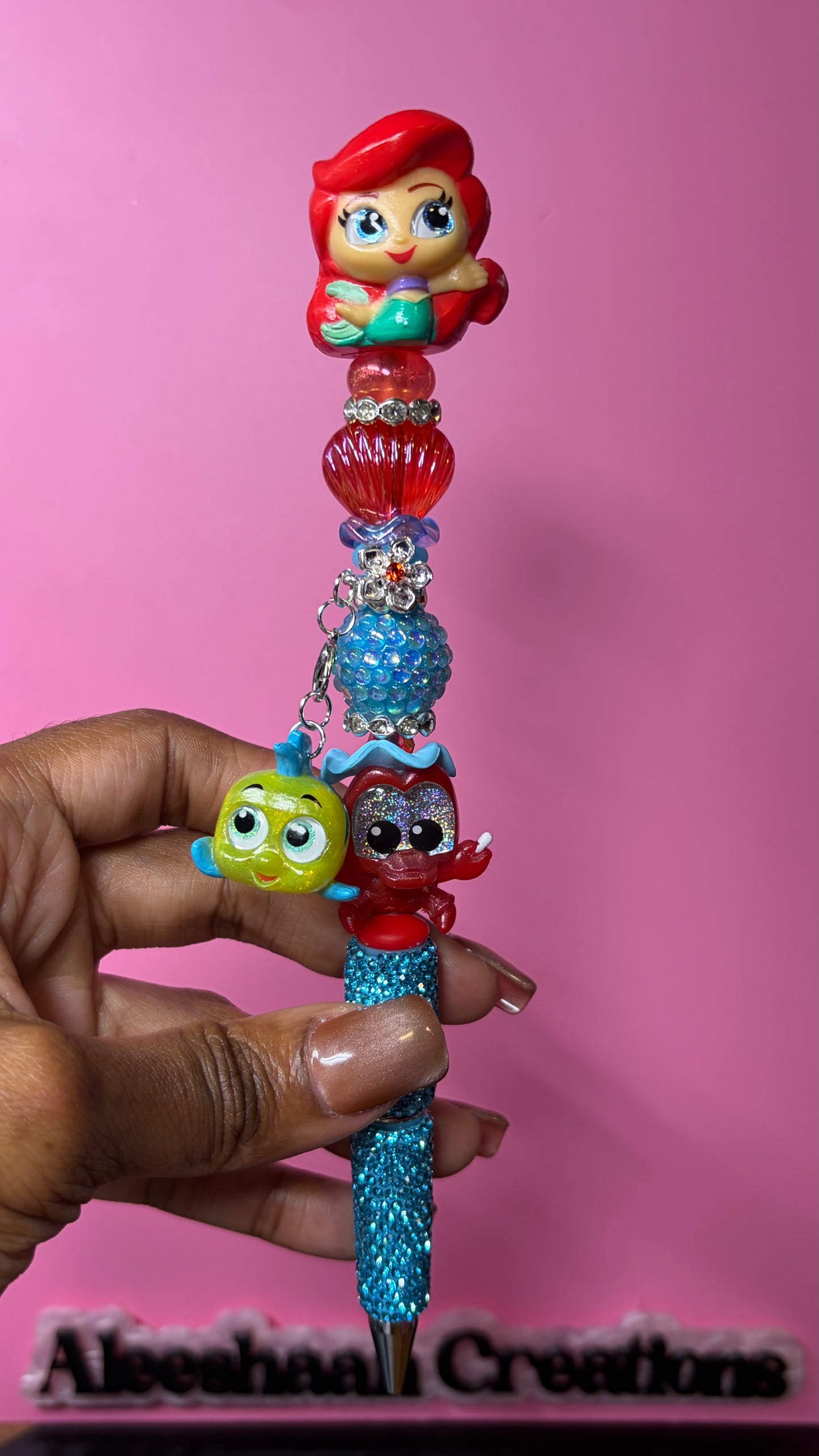 Mermaid Inspired Multi Character Beaded Rhinestone Pen
