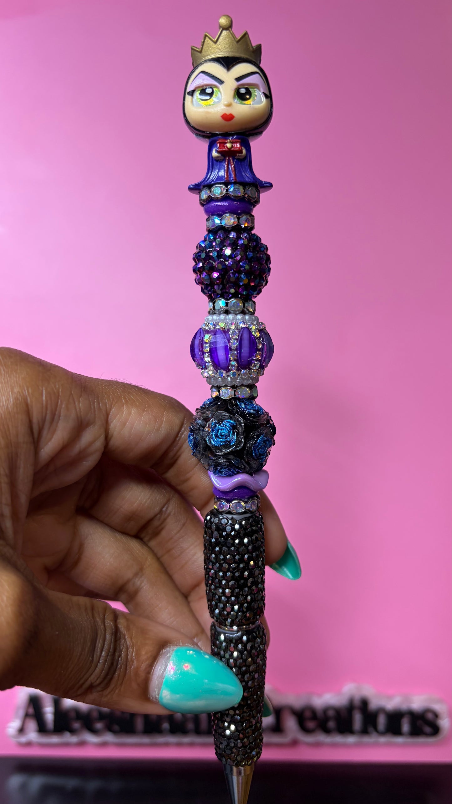 Evil Queen Inspired Beaded Rhinestone Pen