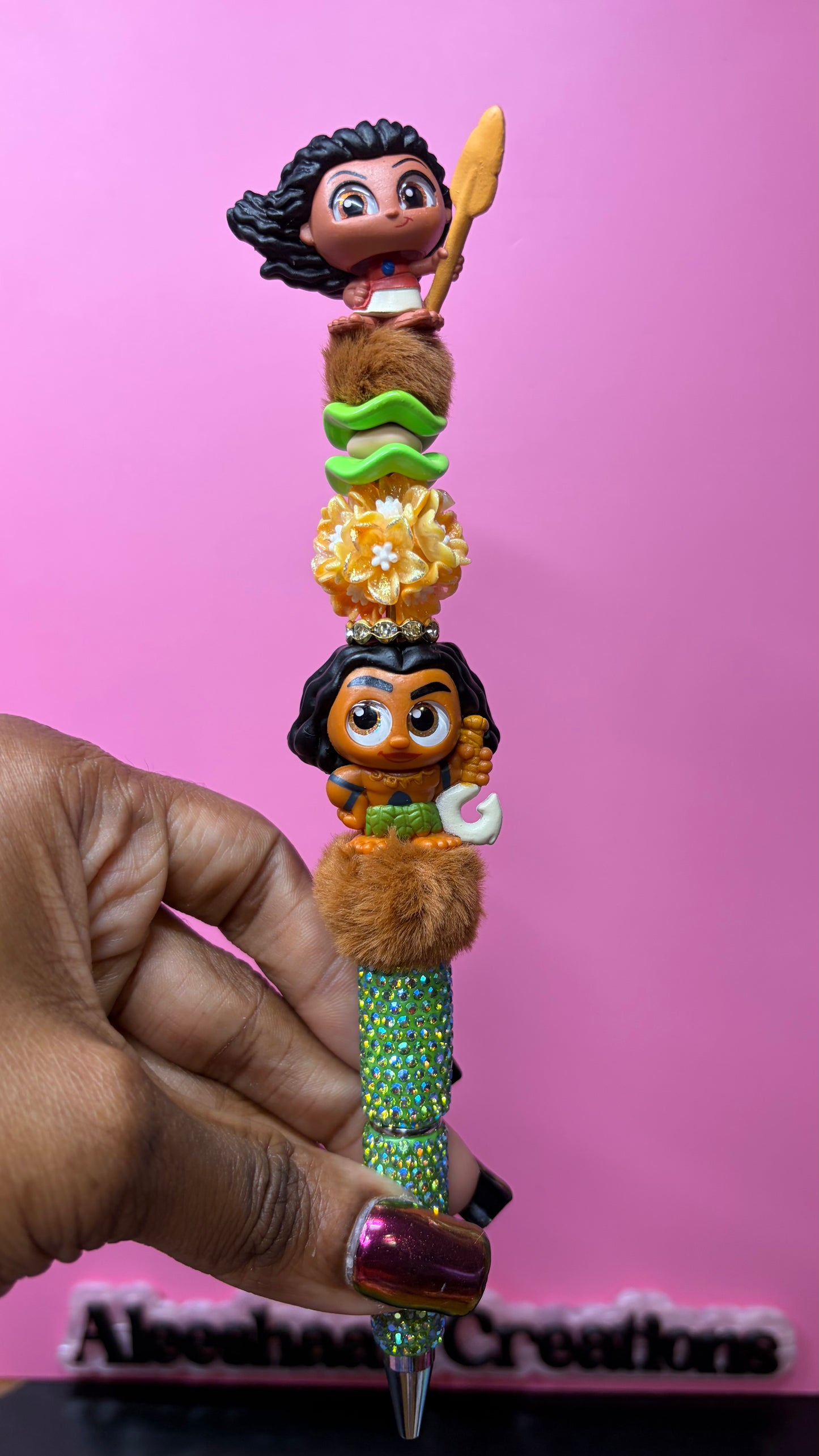 Island Hero Double Character Beaded Rhinestone Pen