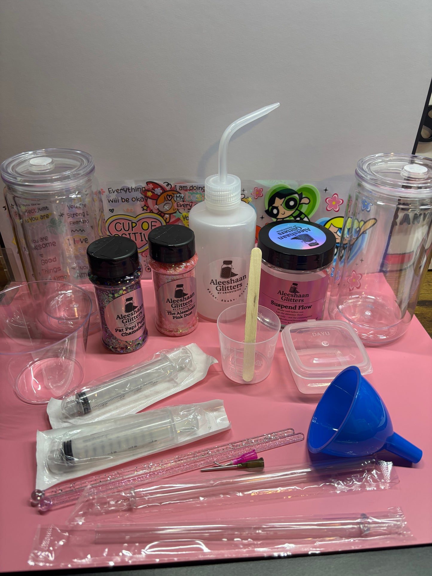 DIY Snow Globe Cup Kit - 16 oz Acrylic (Set of 2)