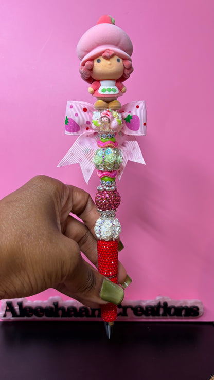 Strawberry Girls Beaded Rhinestone Pens
