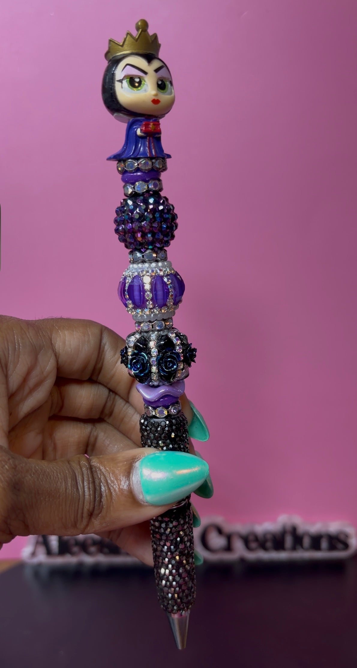Evil Queen Inspired Beaded Rhinestone Pen