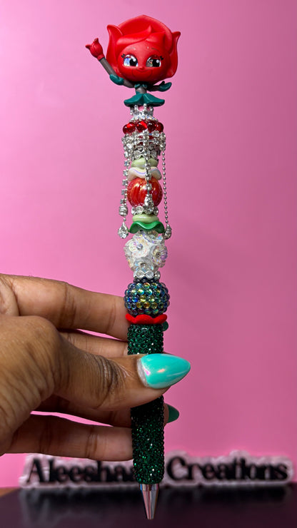 Rose Girl Inspired Beaded Rhinestone Pen