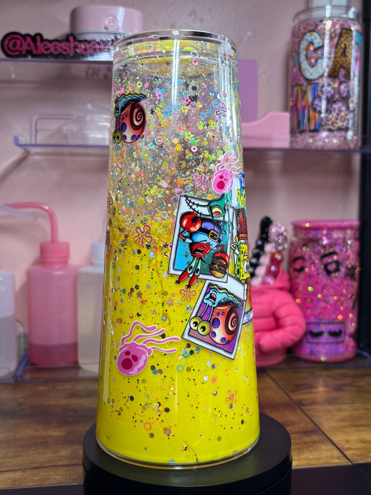 Dual Lava Acrylic Snow Globe Tumbler - 24 oz Premade
