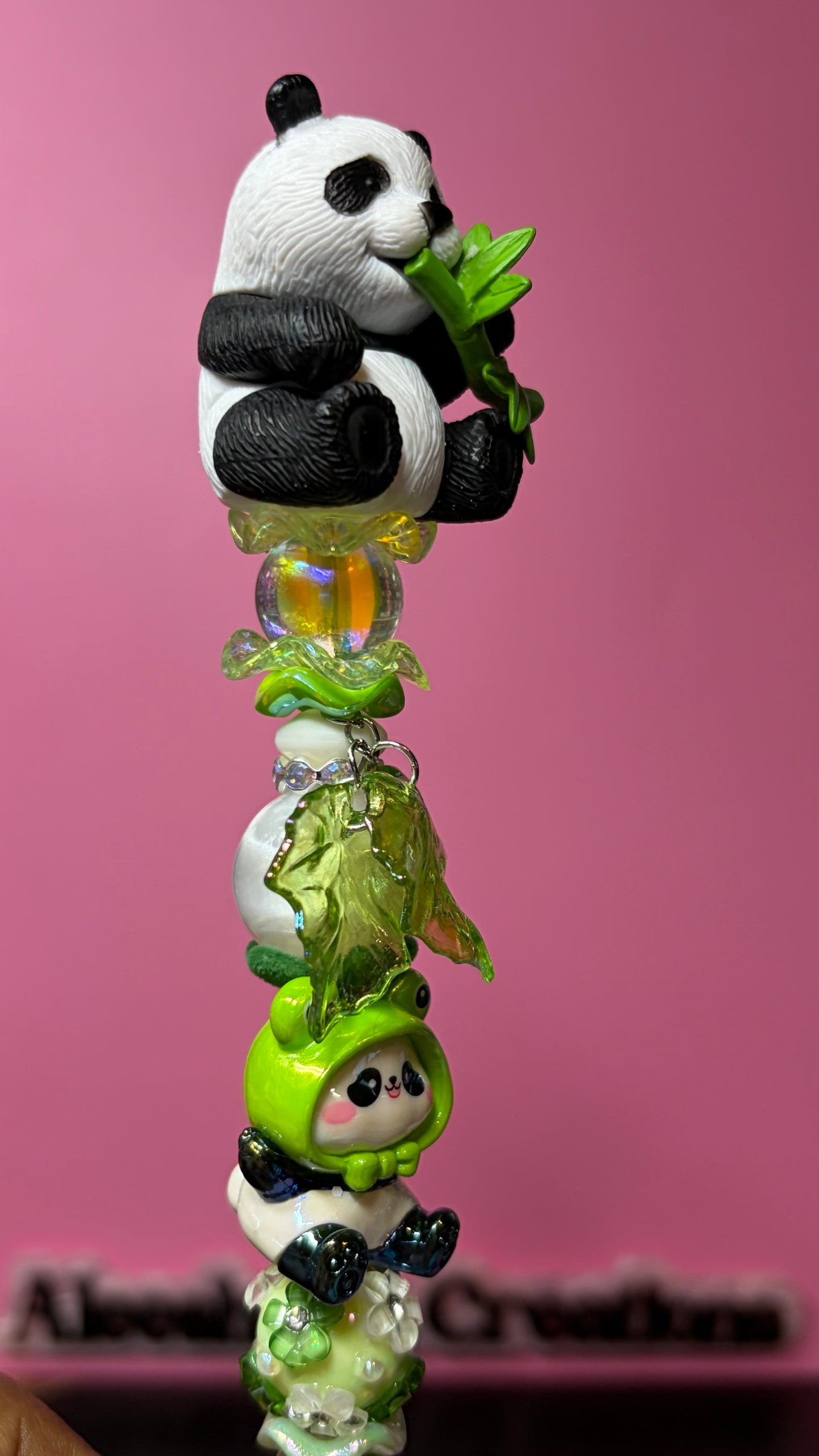 Panda Character Inspired Beaded Rhinestone Pen