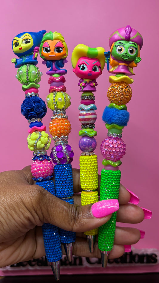 Neon Villain Beaded Rhinestone Pens