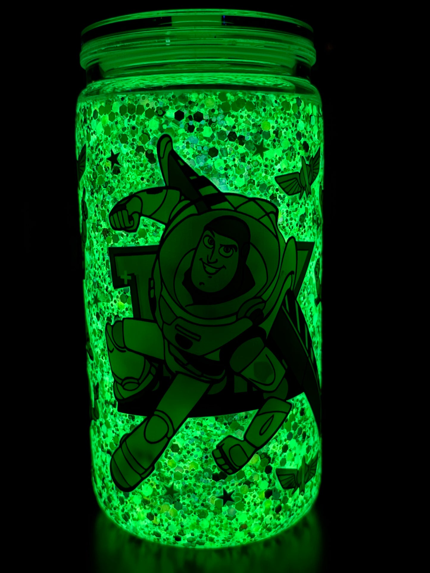 Kids Acrylic Glow-in-the-Dark Snow Globe Cup - Animated Character Style 16 oz Premade