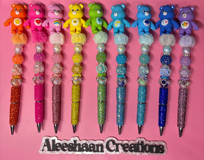 Rainbow Bear Beaded Rhinestone Pens