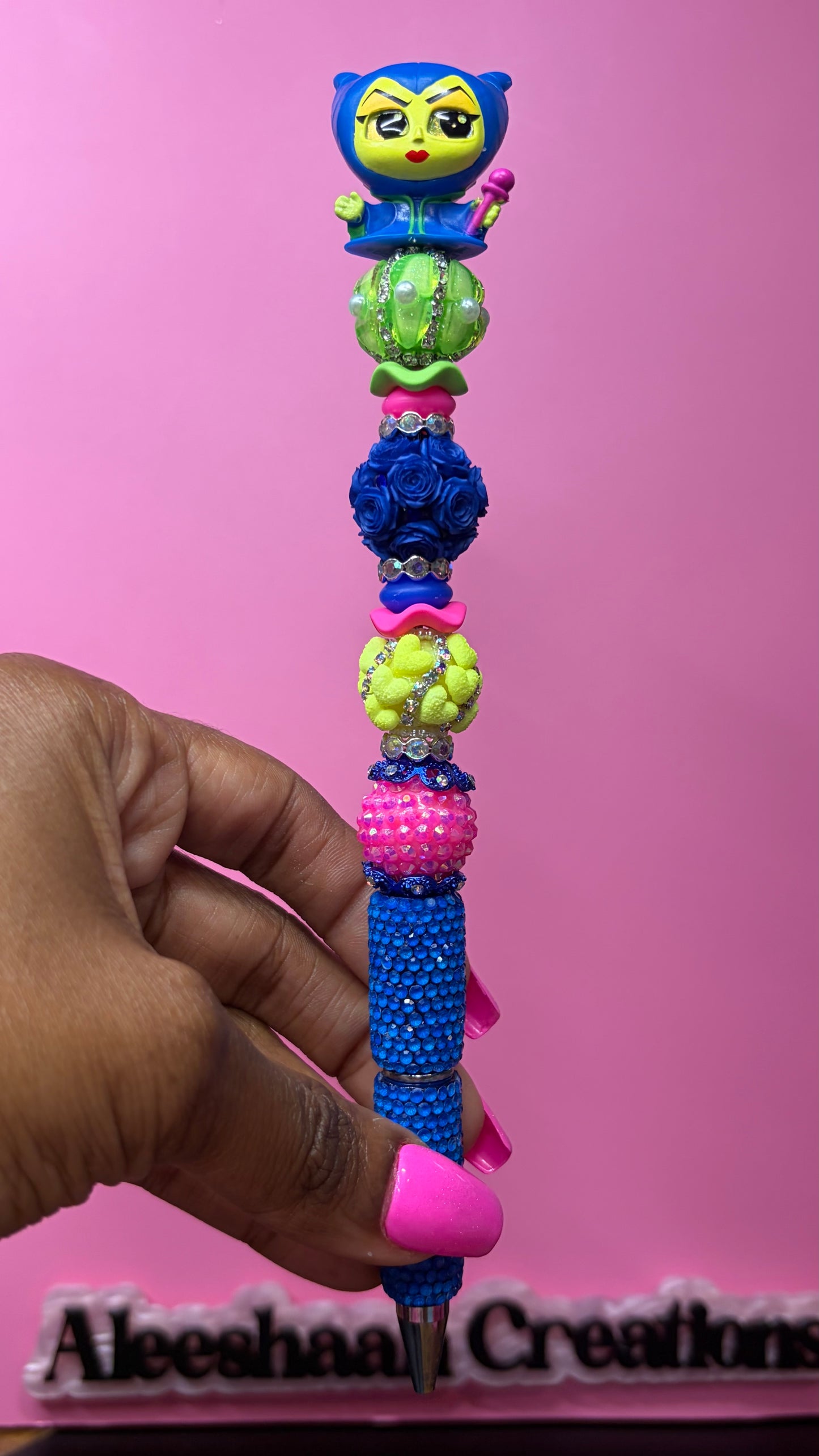 Neon Villain Beaded Rhinestone Pens