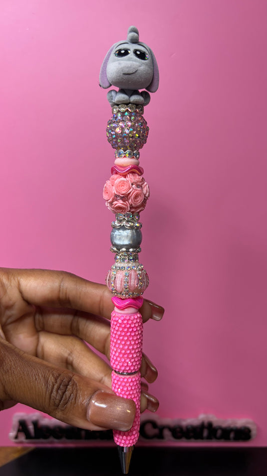 Gray Donkey Inspired Beaded Glow-in-the-Dark Rhinestone Pens