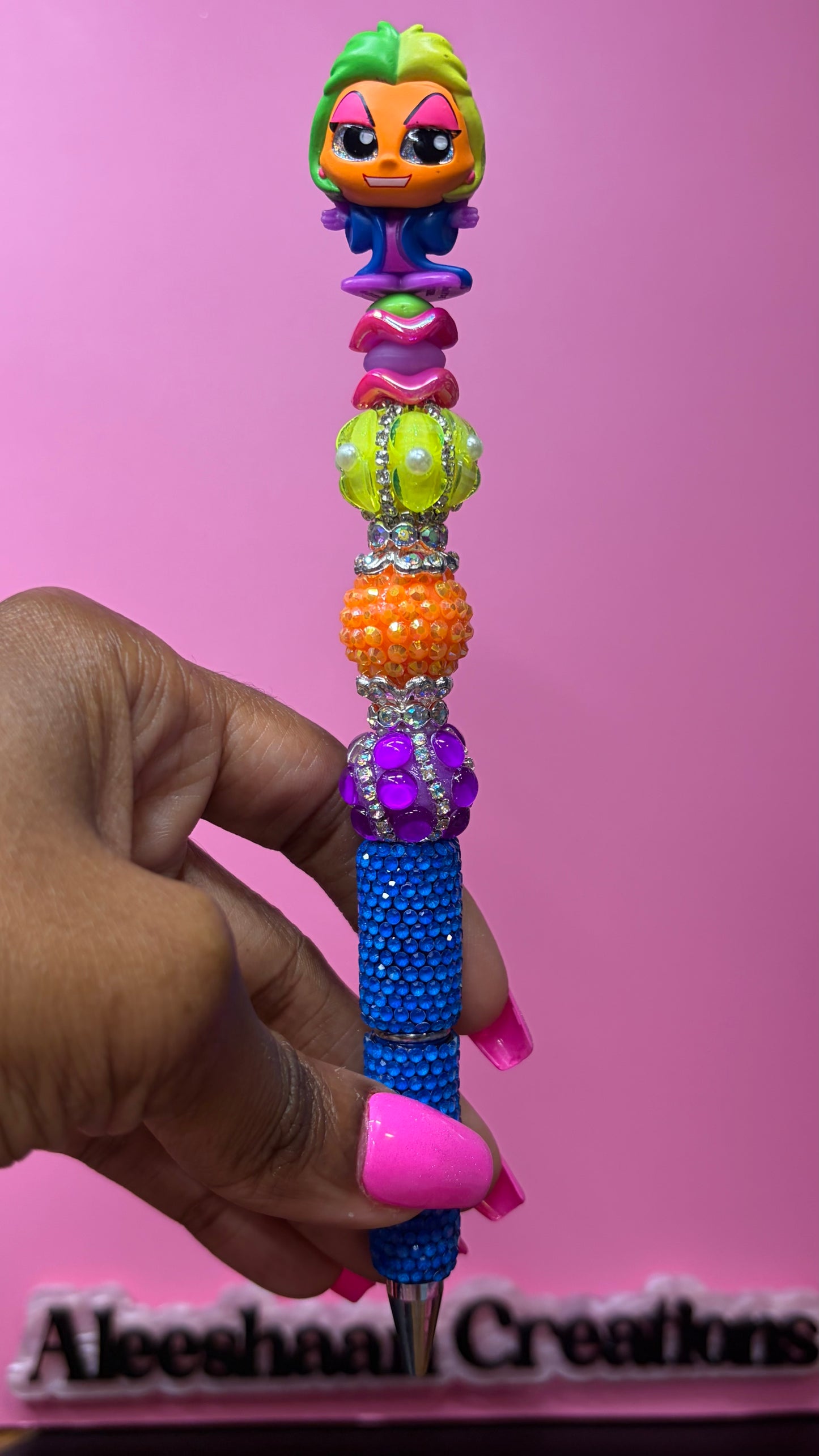 Neon Villain Beaded Rhinestone Pens