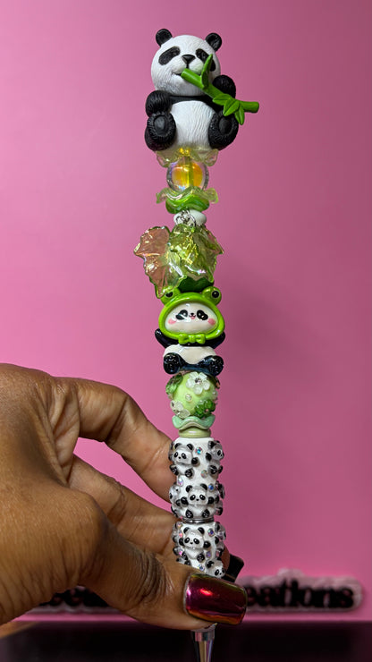 Panda Character Inspired Beaded Rhinestone Pen