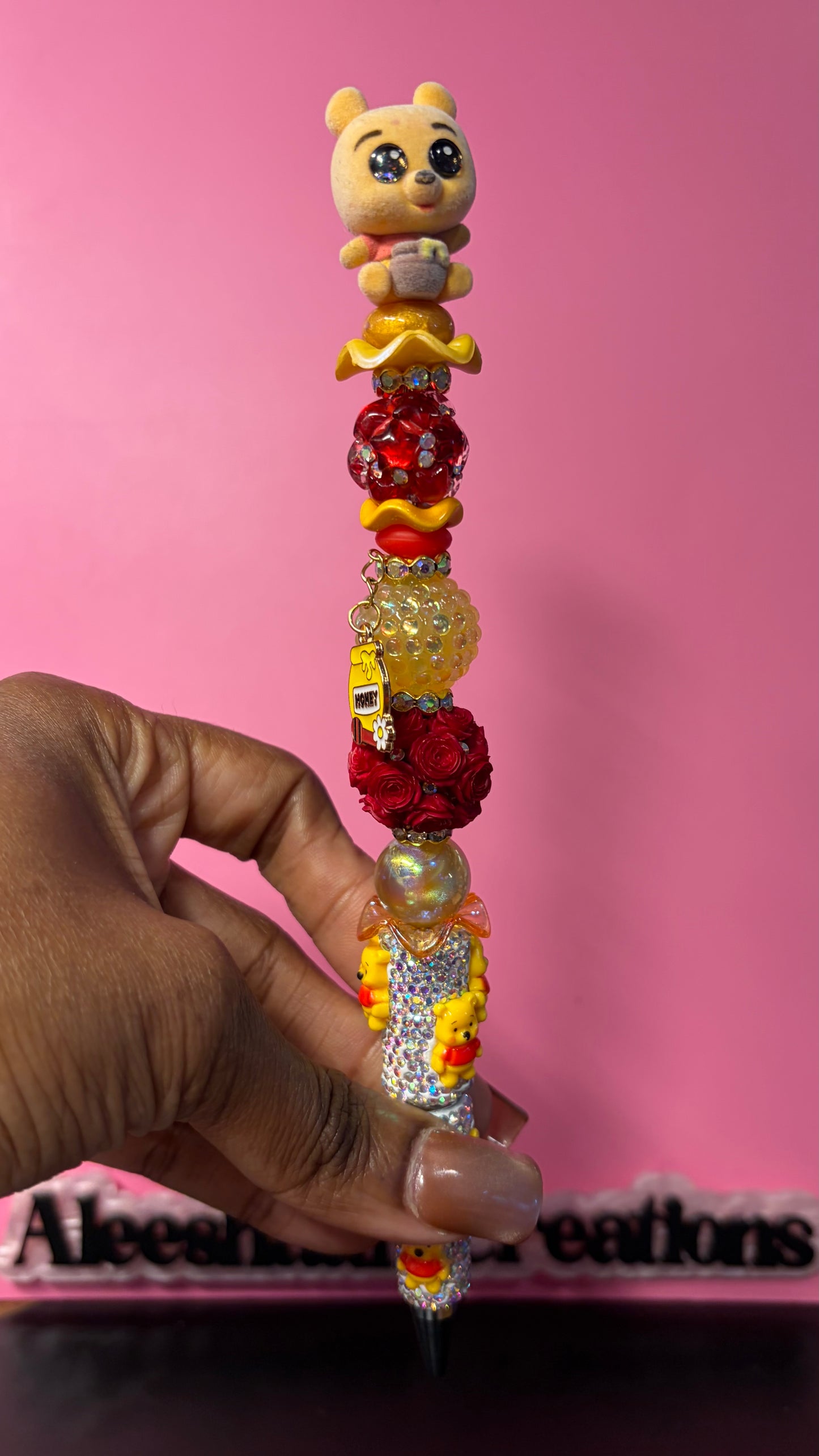 Honey Bear Character Inspired Beaded Rhinestone Pen