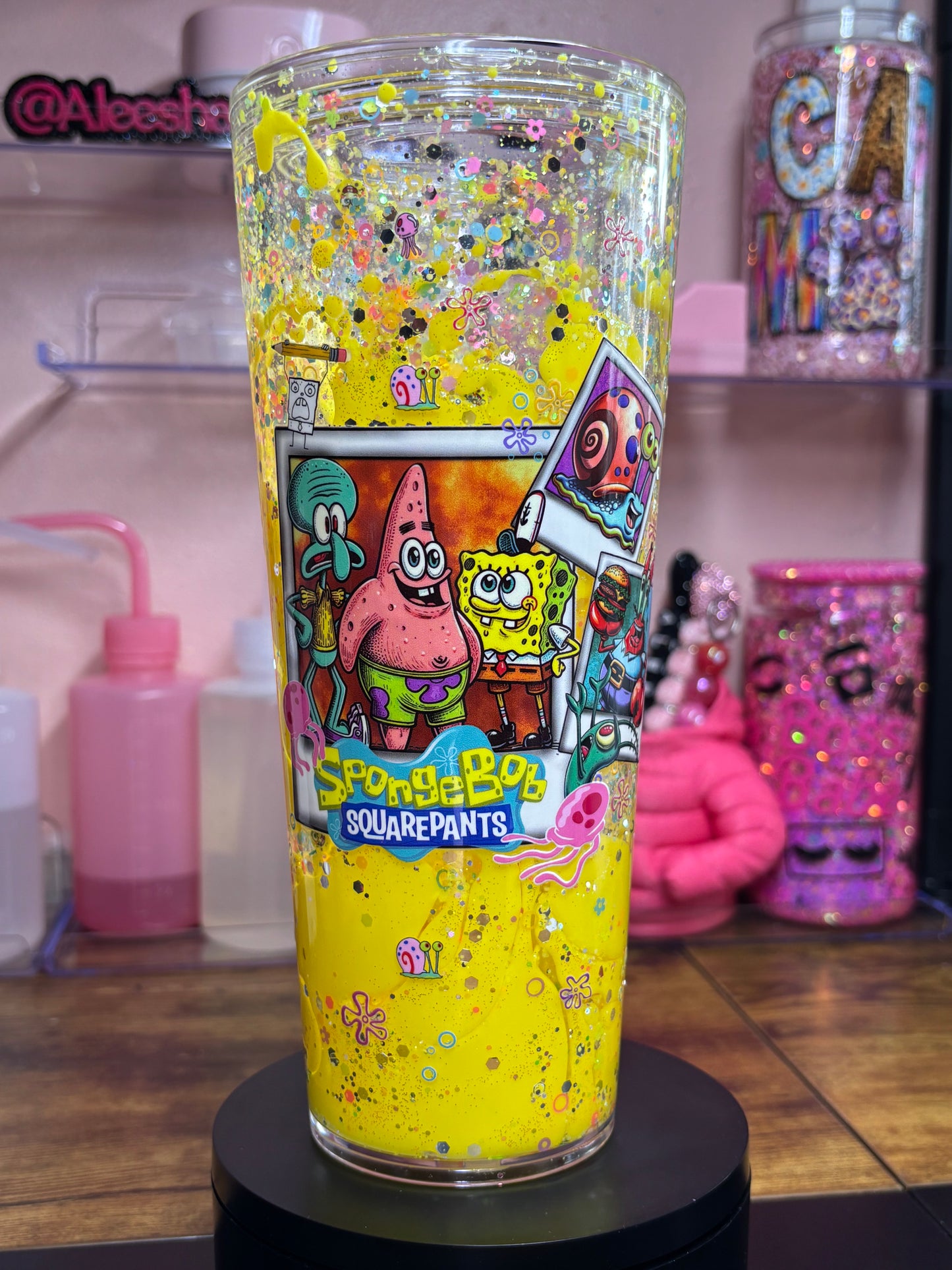 Dual Lava Acrylic Snow Globe Tumbler - 24 oz Premade
