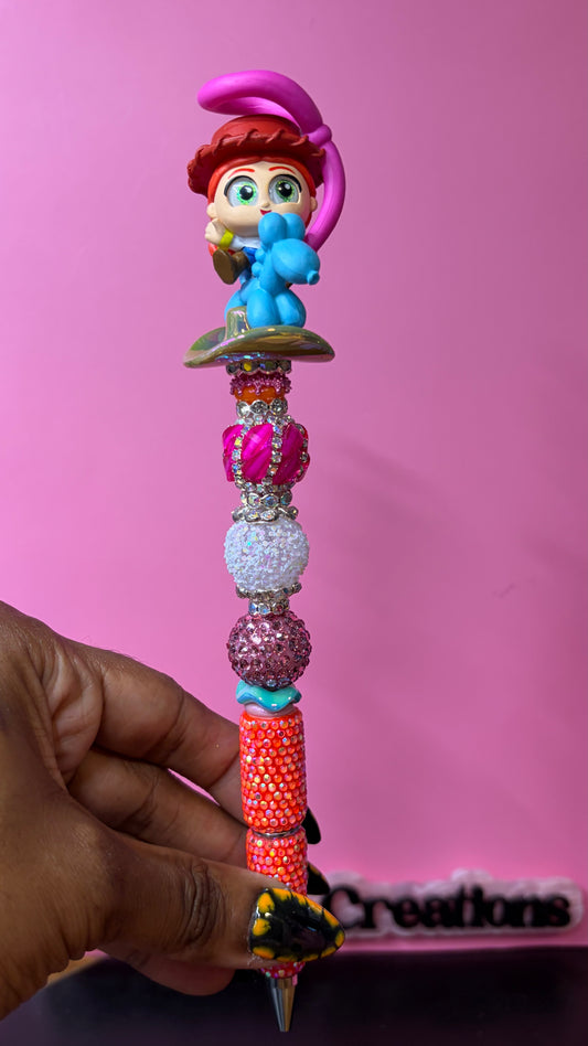 Cowgirl Balloon Beaded Rhinestone Pen