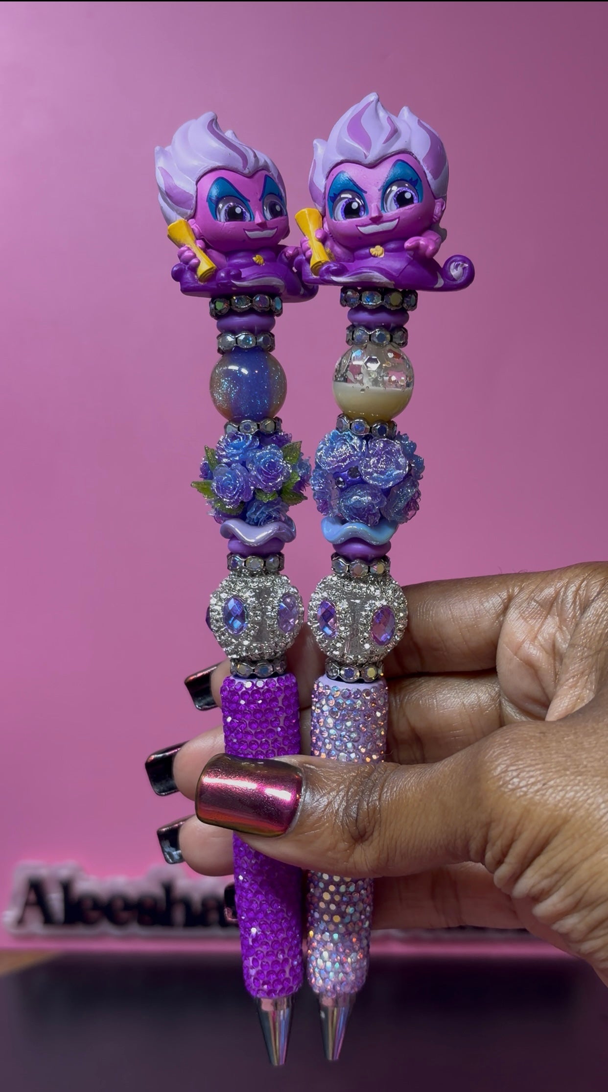 Purple Sea Witch Character Beaded Rhinestone Pen