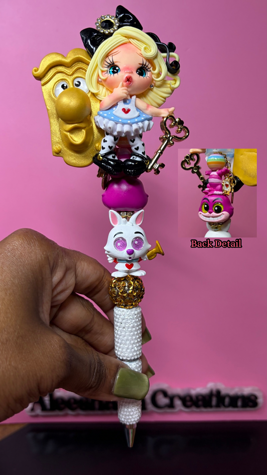 Wonderland Clay Doll Beaded Rhinestone Pen