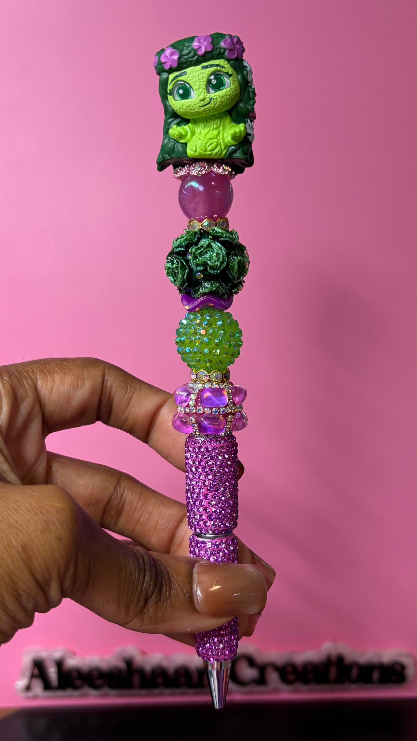 Nature Bloom Inspired Beaded Rhinestone Pen