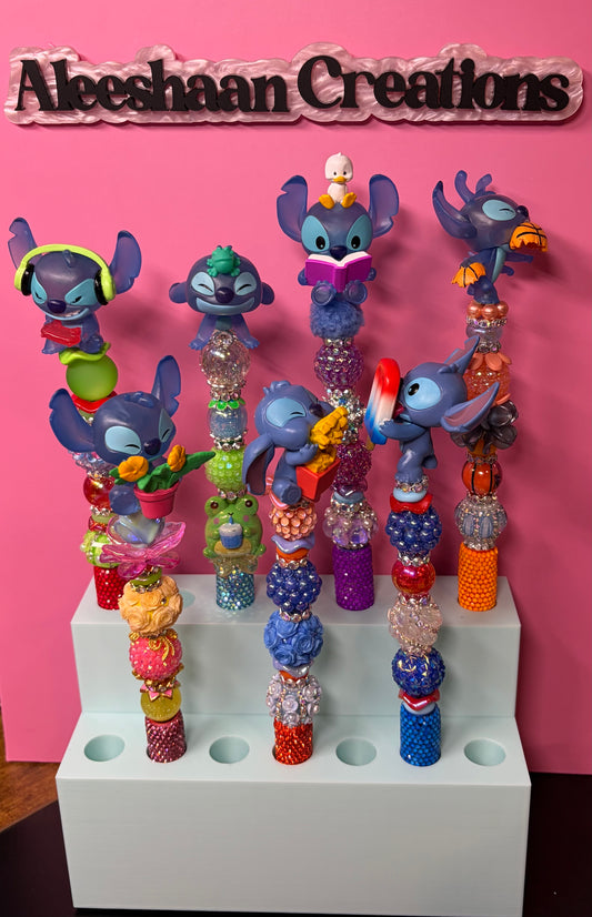 Blue Alien Inspired Beaded Rhinestone Pens