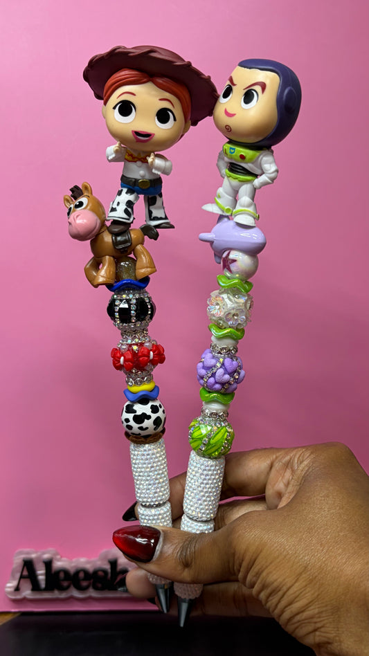 Cowboy & Space Ranger Beaded Rhinestone Pens