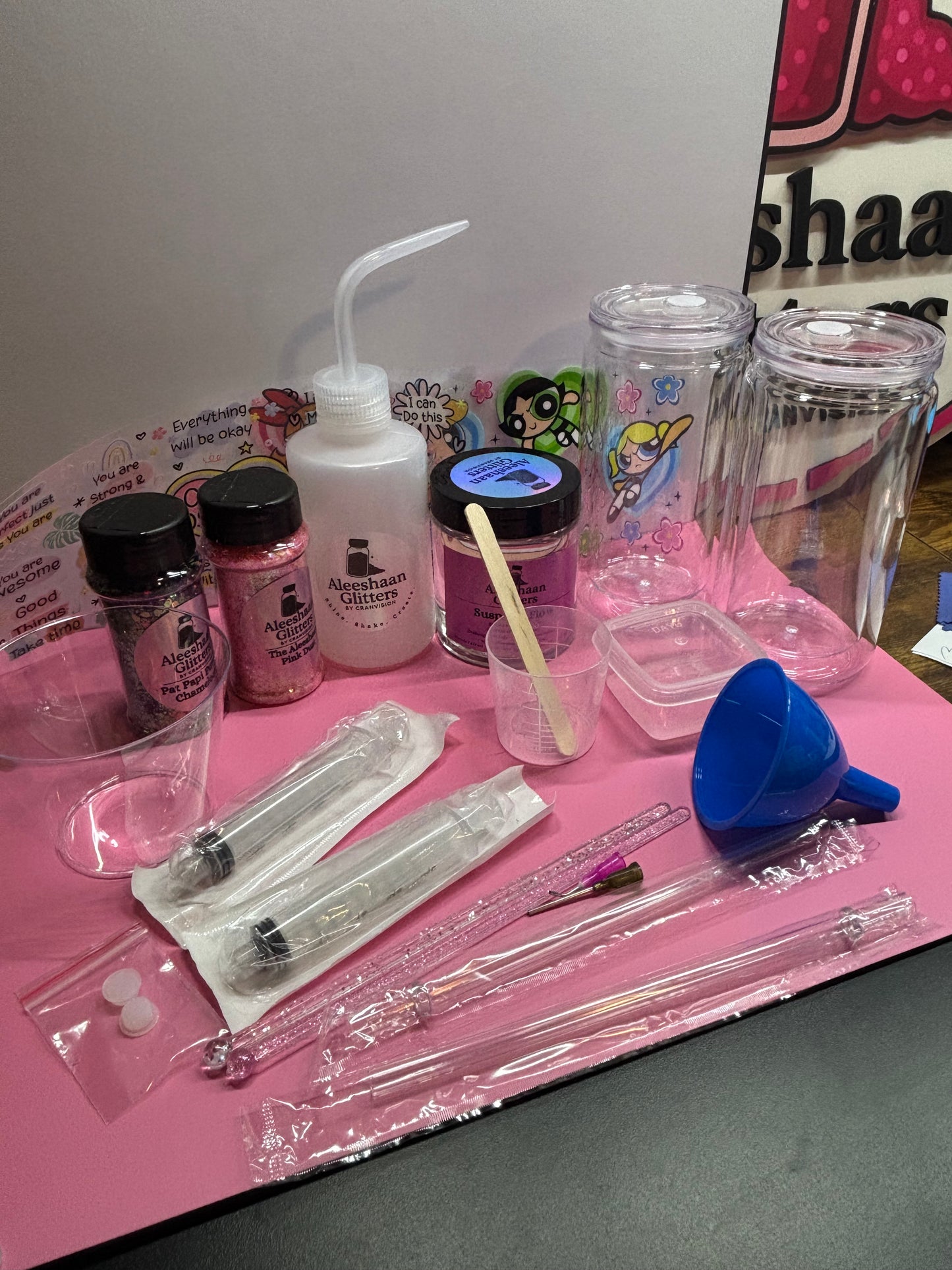 DIY Snow Globe Cup Kit - 16 oz Acrylic (Set of 2)