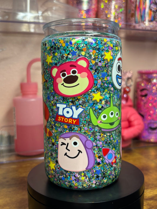 Kids Acrylic Snow Globe Cup - Animated Character Style 16 oz Premade